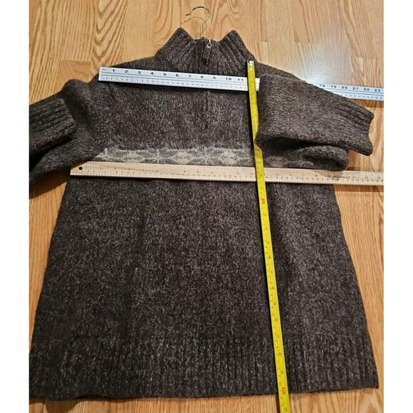 Eddie Bauer Nordic Pullover Men L Lambs Wool Brown Crewneck Tight Knit Sweater - Picture 3 of 7